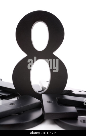 number 8 with white background, concept of teamwork Stock Photo