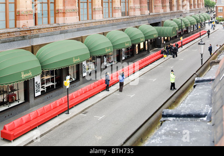 Worlds longest sofa at Harrods Stock Photo