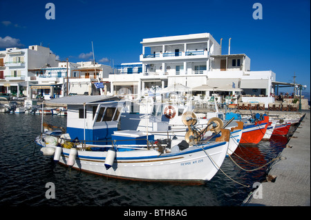 View of  Piso Livadi harbor, on the Greek Cyclade island of Paros. Stock Photo