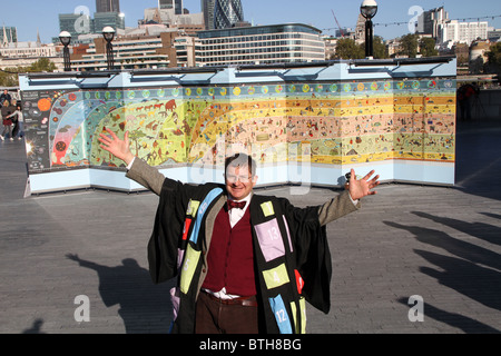 A giant 8ft x 25ft 'What on Earth Wallbook' is the creation of  author Christopher Lloyd Stock Photo