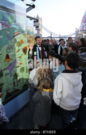 A giant 8ft x 25ft 'What on Earth Wallbook' is the creation of  author Christopher Lloyd Stock Photo