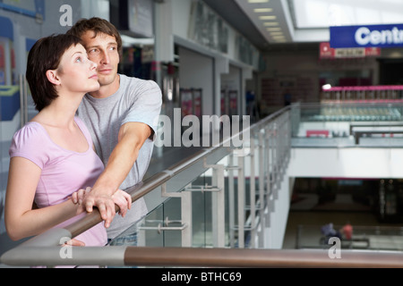 Young couple in shopping centre, Voronezh Stock Photo