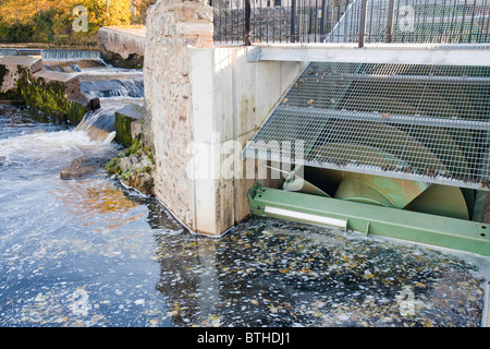 The settle hydro scheme is a small scale hydro project, owned by a community provident project that will generate 180,000Kwh Stock Photo