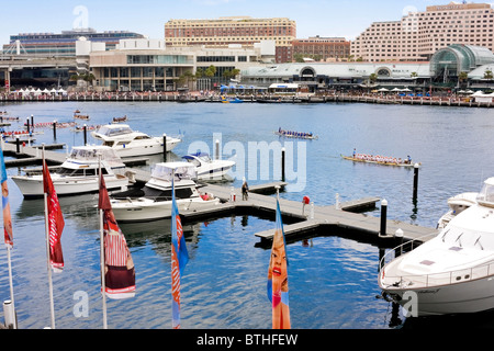 Cockle Bay wharf in Darling Harbour in Sydney, Australia Stock Photo