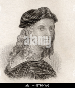 Raffaello Sanzio da Urbino, 1483 to 1520, aka Raphael. Italian painter and architect of the High Renaissance. Stock Photo