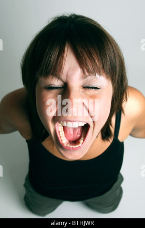 A screaming woman Stock Photo