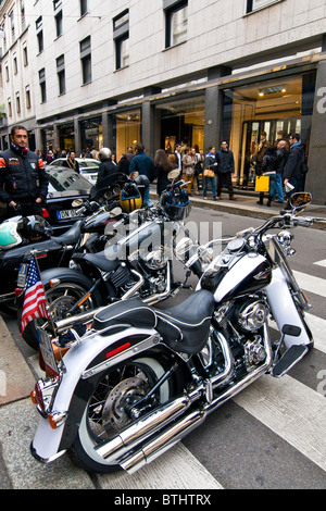 Harley Davidson, Shopping, Via Montenapoleone, Milan Stock Photo - Alamy