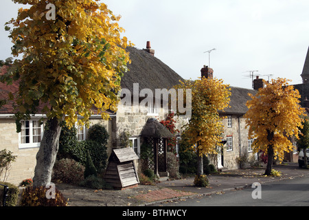 Cottages, Hindon, Wiltshire, England Stock Photo