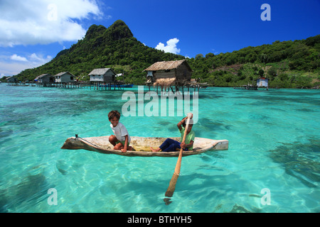 The sea gypsy of Bohey Dulang, Semporna Sabah Stock Photo