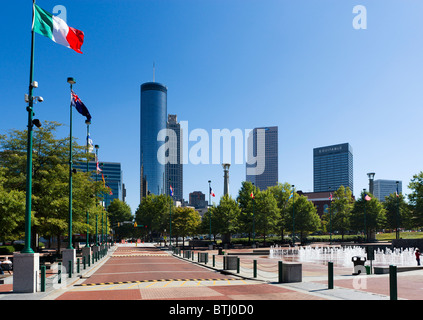 The city skyline from Centennial Olympic Park, Atlanta, Georgia, USA Stock Photo
