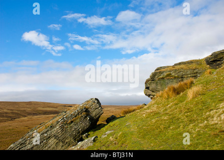 Goldsborough Rocks, Baldersdale, County Durham, England UK Stock Photo