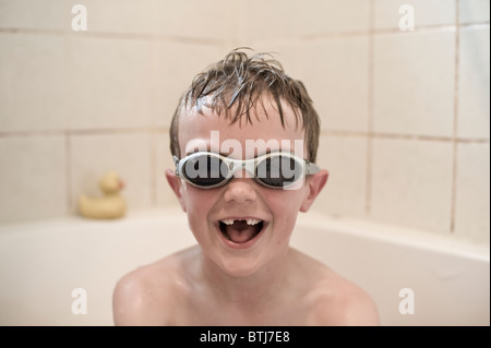 Boy in Bath Stock Photo