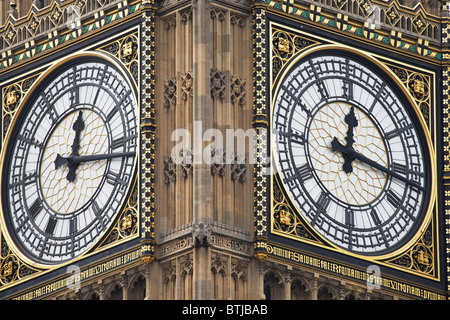 Clock faces of Big Ben, London, England, United Kingdom Stock Photo