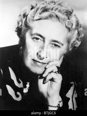 Agatha Christie (1890-1976), British mystery writer, and her first ...