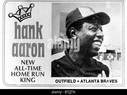 Collectible baseball card - Hank Aaron of Atlanta Braves Stock Photo - Alamy