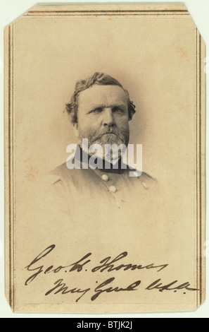 The Civil War. Major General George Henry Thomas, carte de visite signed by Thomas ca. 1862 - 1865. Mathhew Brady Studio Stock Photo