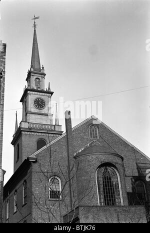 The Old North Church, officially called Christ Church, Boston, Massachusetts. The scene of the signal 'One if by land, and two if by sea' for Paul Revere's midnight ride. Photo ca. 1933. Habs Mass 13-BOST. Stock Photo