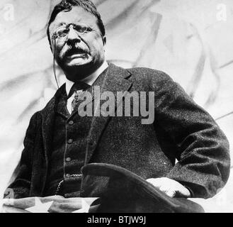 Theodore Roosevelt, (1858-1919), U.S. President 1901-1909, delivering a campaign speech, c. 1900's. Stock Photo