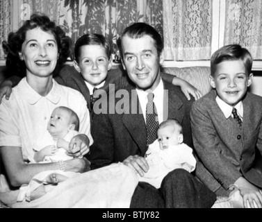 GLORIA STEWART, JUDY STEWART, RONNIE STEWART, JAMES STEWART, KELLY STEWART and MICHAEL STEWART, 1951 Stock Photo