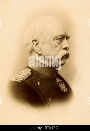 Otto Eduard Leopold von Bismarck (1 April 1815 – 30 July 1898) was a Prussian / German statesman of the late 19th century Stock Photo