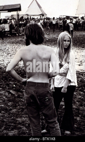 Woodstock 1969  Historic event in Bethel NY  Hippy couple Stock Photo