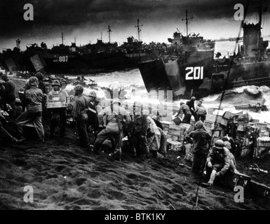 WORLD WAR II, Landing at Iwo Jima, 1945. Stock Photo