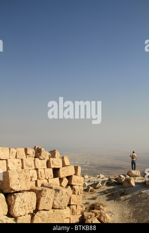 Samaria, ruins of the Hasmonean fortress Alexandrion at the Horn of Sartaba Stock Photo