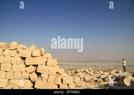 Samaria, ruins of the Hasmonean fortress Alexandrion at the Horn of Sartaba Stock Photo