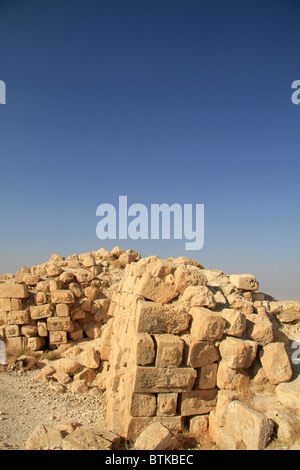 Samaria, ruins of the Hasmonean fortress Alexandrion at the Horn of Sartaba Stock Photo