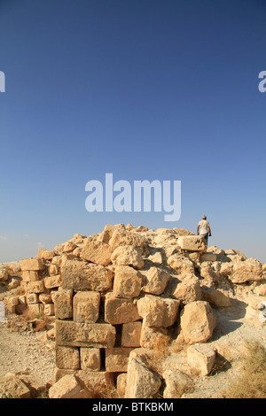 Samaria, ruins of the Hasmonean fortress Alexandrion at the Horn of Sartaba Stock Photo