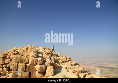 Samaria, ruins of the Hasmonean fortress Alexandrion at the Horn of Sartaba Stock Photo