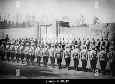 Russian troops invaded Iran in 1911, to counter the new constitutional government's steps toward national sovereignty and elimination of the Russian sphere of influence in the northern Iran . They stayed until the beginning of World War I. Stock Photo