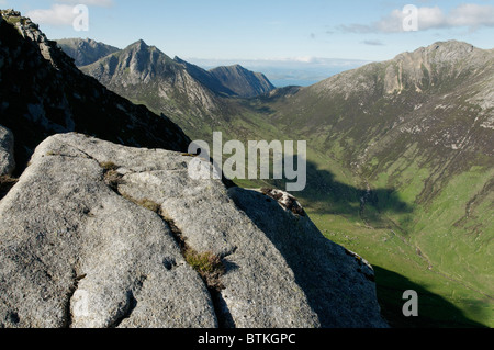 Cir Mhor, North Goatfell and Glen Rosa seen from Beinn a Chliabhain, Arran. Stock Photo