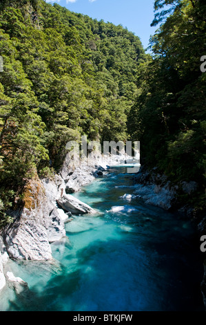 Blue Pools,Blue & Makarora River,Sh 6,8km Makarora,Haast Pass,Haast River,South Island,New Zealand Stock Photo