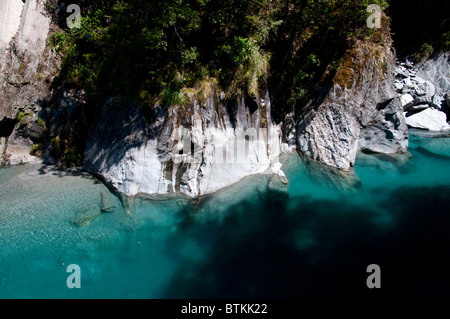 Blue Pools,Blue & Makarora River,Sh 6,8km Makarora,Haast Pass,Haast River,South Island,New Zealand Stock Photo