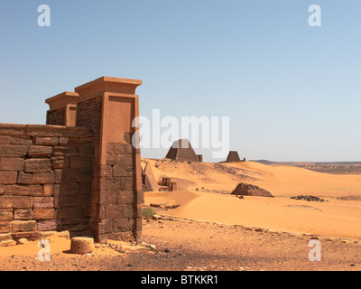 Sudan pyramids in Meroe Stock Photo