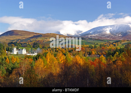 UK Scotland Tayside Perthshire Blair Castle Autumn snow in Glen Garry at Blair Atholl near Pitlochry Stock Photo