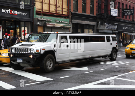 A stretch limousine in the street, New York City, USA Stock Photo