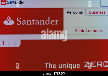 ' Santander ' internet banking website Stock Photo