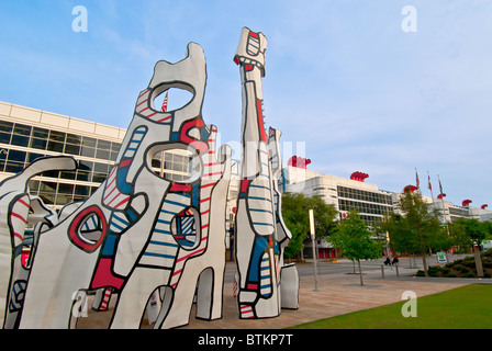 'Monument Au Fantome' sculpture by Jean Dubuffet, Discovery Green across from George R. Brown Convention Center, Houston, Texas Stock Photo