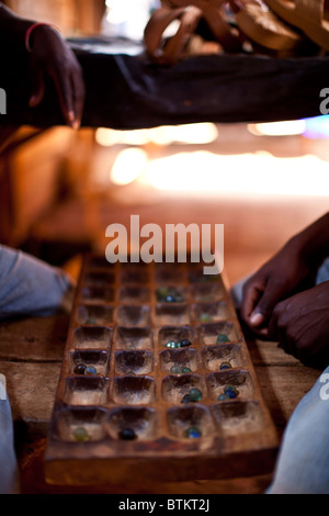 Traditional Malawian board game, Bao Stock Photo