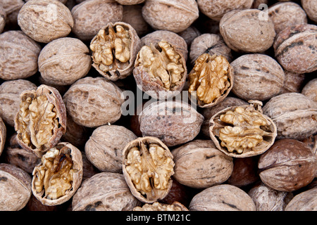 Brown raw walnuts Stock Photo