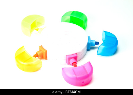 colorful markers isolated on white background Stock Photo