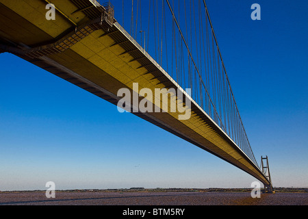 Digitally-altered photograph of Humber Bridge, joining East Yorkshire with North Lincolnshire, England Stock Photo