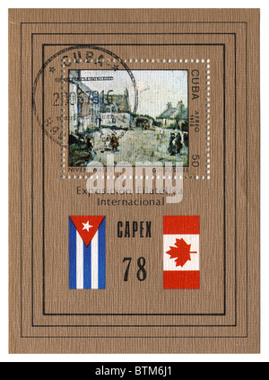 CUBA - CIRCA 1978: A stamp printed in CUBA shows paint by G.H. Russel 'Niven Wales' circa 1978. Stock Photo