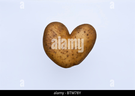 Misshapen Potato  Heart Shaped Vegetables Mis-shapes on heavy soils. Stock Photo