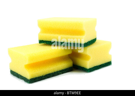 Kitchen sponges, isolated on white Stock Photo