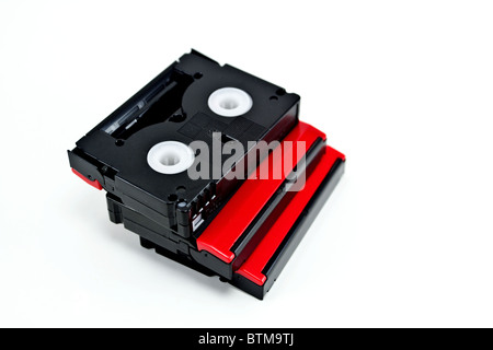 Mini DV Cassettes isolated against a white background Stock Photo