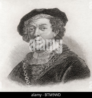 Rembrandt Harmenszoon van Rijn, 1606 to 1669. Dutch painter and etcher. Stock Photo