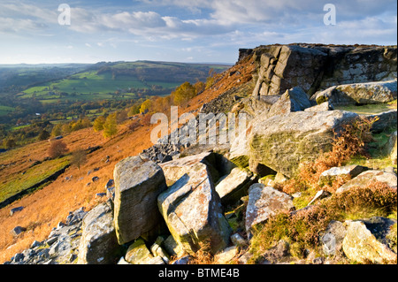 Curbar Edge, Peak District National Park, Derbyshire, England, UK Stock Photo